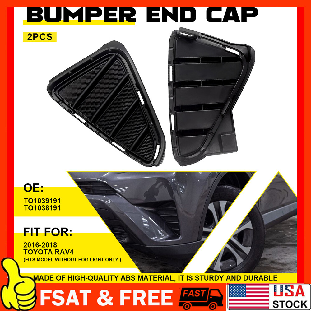 Pair Drover Passenger Side Fog Light Cover For 2016-2018 Toyota RAV4