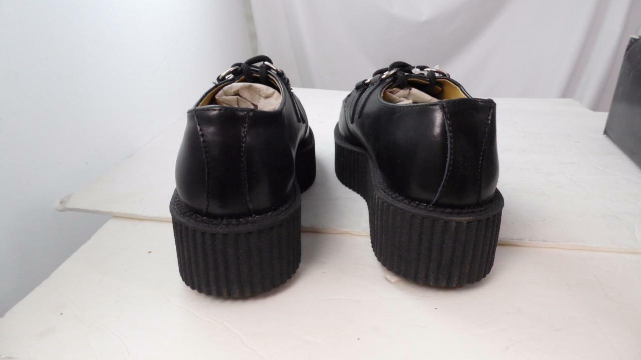 TUK ANARCHIC A6802 BLACK LEATHER 2" TALL 2 EYE CREEPERS UNISEX 9 11 NOS PUNK eBay