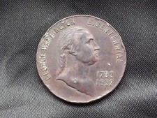 VINTAGE 1782-1932 GEORGE WASHINGTON  VAN DYK TEAS COFFEE OLD STORE TOKEN