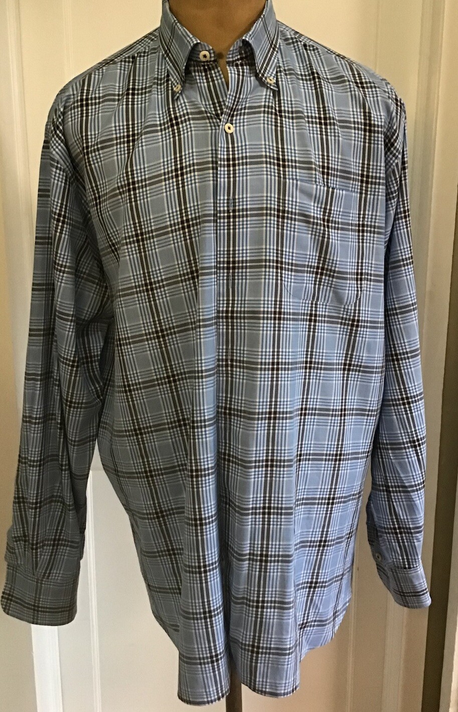 Peter Millar Houndstooth Windowpane Plaid  Button… - image 1