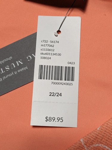 LANE BRYANT Women 22/24 Peach Floral Surplice Neck Lena Fit & Flare Dress NEW - Picture 5 of 18