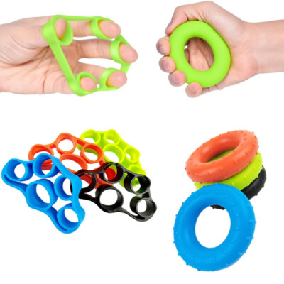 8x Finger Hand Exerciser Strengthener Wrist Forearm Grip Trainer Resistance Band