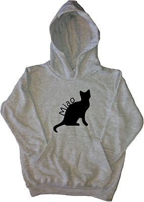 Gatto Miao Felpa con Cappuccio Bambino