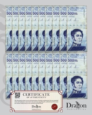 Venezuela 500 Mil Bolivar Soberano 2020 UNC X 10 PCS Bundle - Foto 8