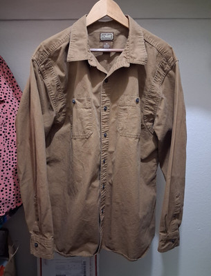 C.E. Schmidt Men's Workwear Canvas Long Sleeve Button Front Shirt Brown 2XL