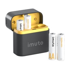 Rechargeable aa Batteries with Charger, 3600mWh aa Lithium Batteries 4 Pack, ...