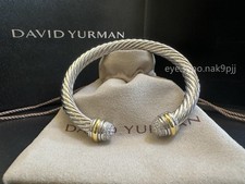 NW/D*YurmanSilver- 18.K /Gold 7mm Cable Cuff /Sterling/Bracelet With Diamonds M