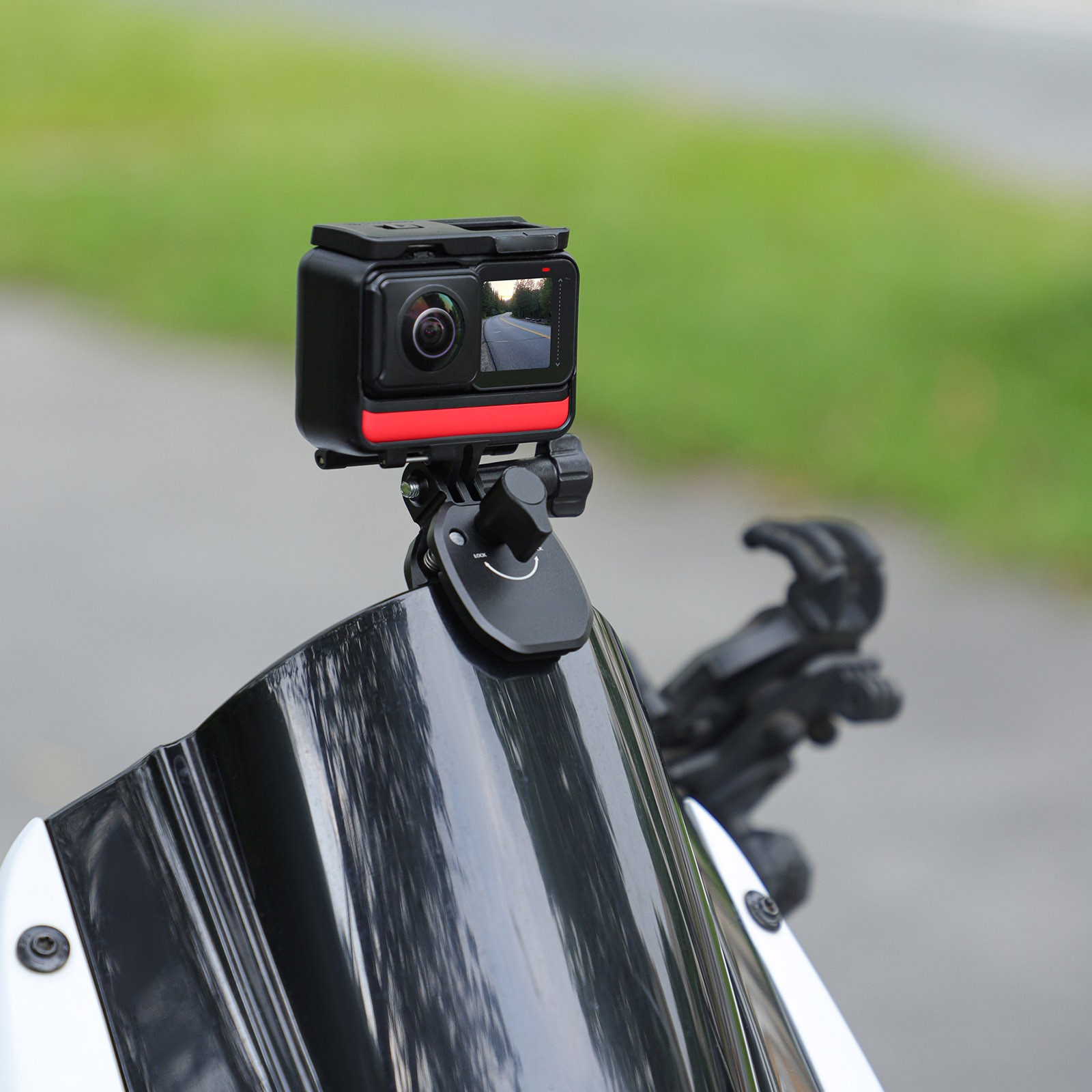 For Gopro Camera CNC Aluminum Motorcycle Windshield Mount Clamp Accessories