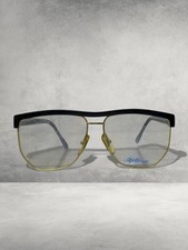 Vintage Apollo Optik Aviator Eyeglasses Gold Black Frame 55-16 135 1980s