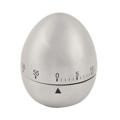 Home Kitchen Stainless Steel Egg Shaped Cooking Alarm Timer 60 Minutes