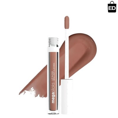 Nude Mood High-Shine Lip Gloss by MegaSlicks - Moisturizing & SPF Protection
