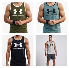 Activewear Man's Brand New Under Armour 100% Cotton Sleeveless Tank Top On Sale