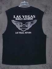 Harley Davidson Shirt Adult Extra Large Black Graphic LAS VEGAS Biker Sleeveless
