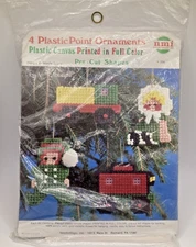 Plastic Point Ornaments Plastic Canvas Needlepoint Kit  NeedleMagic #204 Vintage
