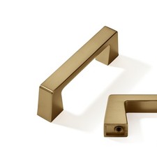 10 PCS 3 Inch Solid Brushed Gold/Brass Cabinet Handles Kitchen Hardware Drawer