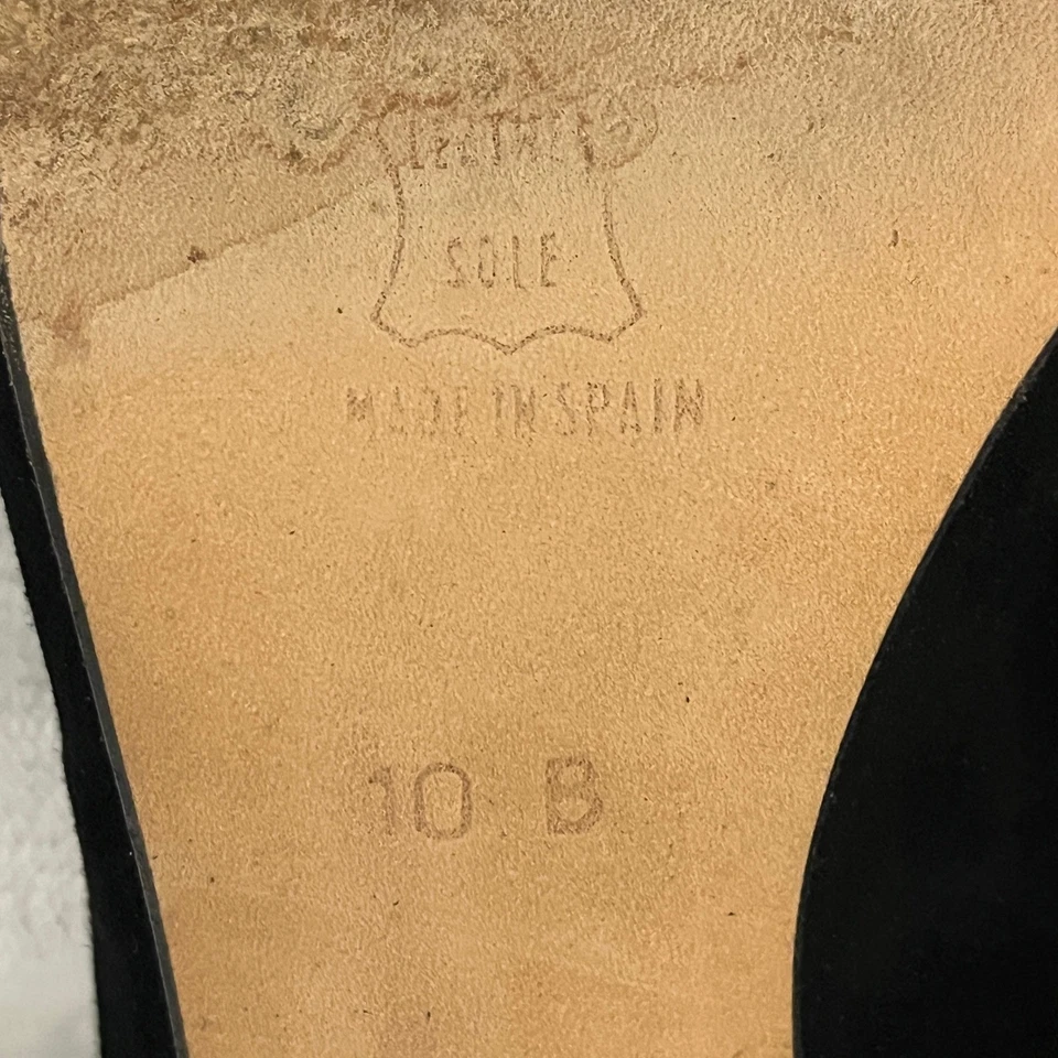 Coup d'état Women's 10B Black Suede Pink Cap Toe Pumps Spain 3" Heel Barbie Glam - Image 4 of 4