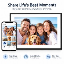 Smart Digital Picture Frame 10.1 Inch Auto Light Sensor Slideshow Home Family
