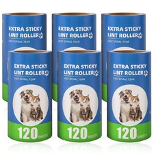 Bartuke Lint Roller Refills 6 Pack (720 Sheets) 6