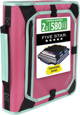 Zipper Binder 2 Inch O-Rings Case Organiser with Expansion Panel