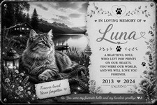 Personalised Pet Memorial Plaque Custom Photo Engraved Aluminium Dog Cat Horse