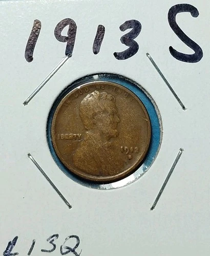 1913S Lincoln Cent Very Good VG / Nice Coin / Low Shipping