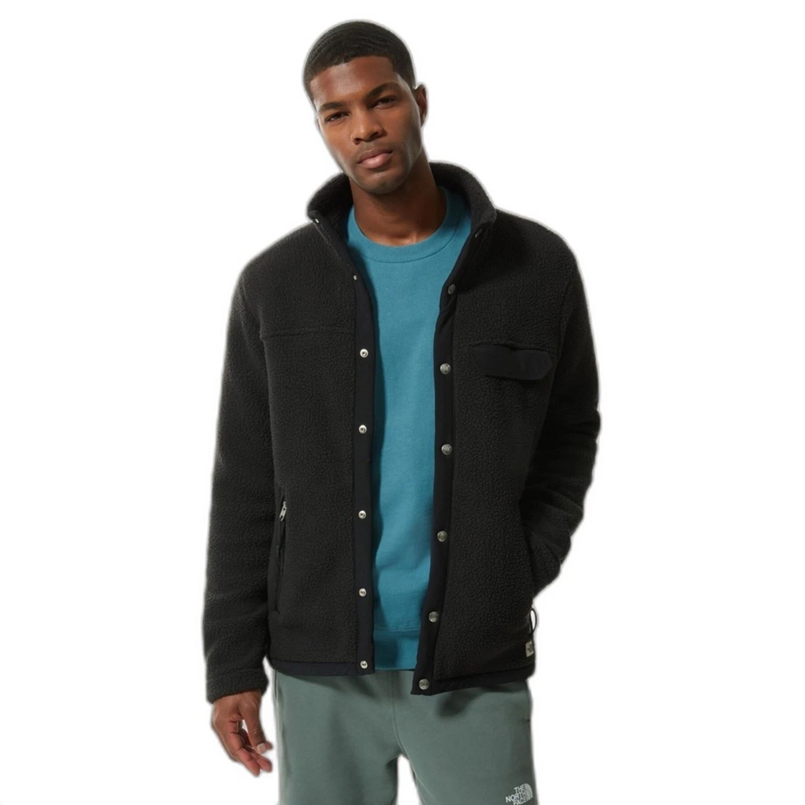 The North Face Cragmont Snap Front Fleece Jacket in Black Size Medium