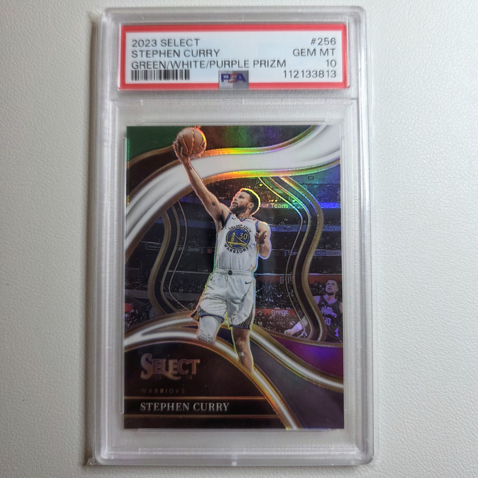 2023 Panini Select Courtside Stephen Curry Green White Purple Prizm PSA 10 Pop 7