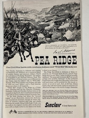 1961 Sinclair Motor Oil Print Ad Pea Ridge Wild Bill Hickok