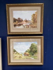 2 Country Scene Watercolours By A Richardson 1989 Framed 11 X 9 Inch 