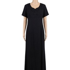 Vintage Dress 3XL Black Beaded Evening Cocktail Glam Old Hollywood Made in USA