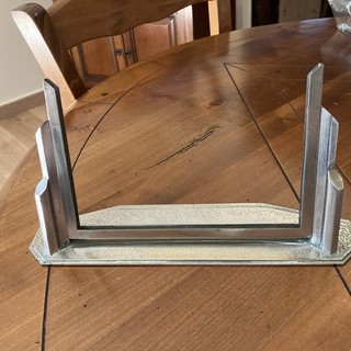 Porte Cadre Art Déco 25x13 5 Métal Argenté Piqures Sinon TBE