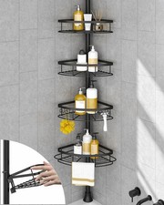 Rustproof Shower Corner Caddy Organizer for Bathroom, 4-Tier Adjustable Bathroom