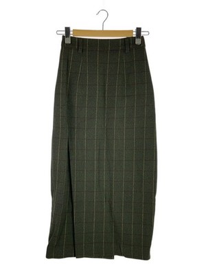 Black by moussy Long Skirt, Size 1, Cotton, Khaki Check, 070IS031-0221
