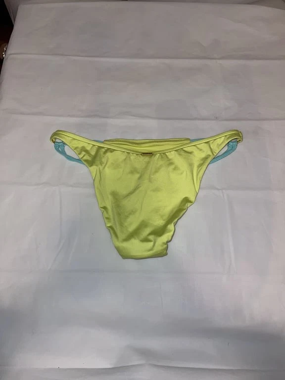 Parte inferior de biquíni feminina Victoria’s Secret amarela e azul - Tamanho P, W47 - Imagem 2 de 3