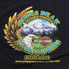 Y2k Harley Davidson Colorado Springs Pikes Peak Eagle Flames T Shirt Mountain