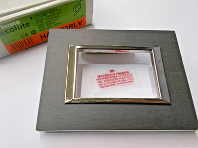 BTICINO AXOLUTE HA4803RLV PLACCA 3M ARDESIA SPAZZOLATA - PIETRA NATURALE