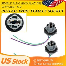 Universal Pigtail Wire Socket Female 7440 T20 Harness Two Back Up Reverse Light