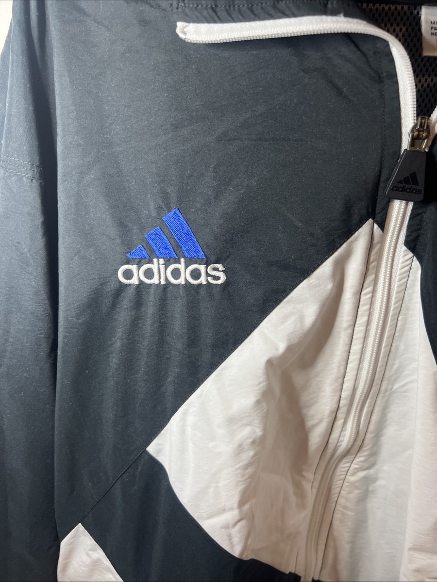 VINTAGE ADIDAS 80's 90's big logo spellout anorak jacket mens