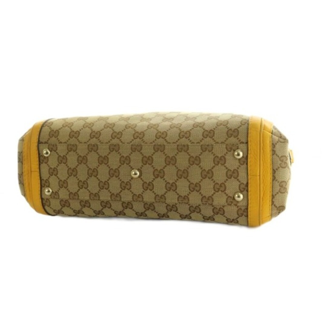 Gucci Bella Bamboo 2-Way Bag GG Canvas Yellow Brown Used thumbnail 4