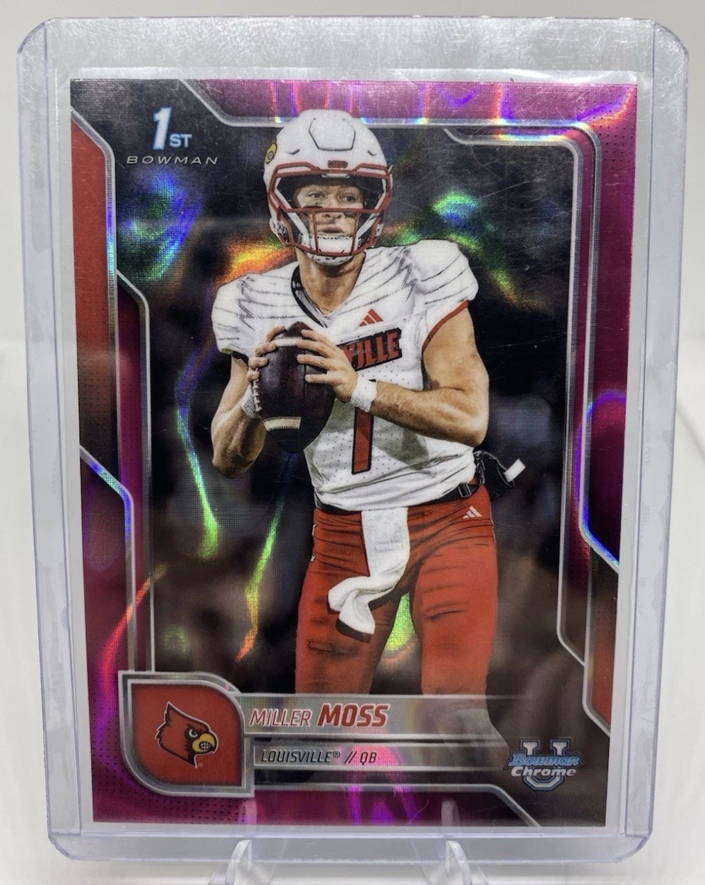 2025 Bowman University Chrome - Miller Moss #141 Pink Lava Refractor (RC)