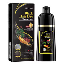 Black Hair Dye Shampoo 3 in 1 500ml Hair Color Shampoo Instant Grey Coverage