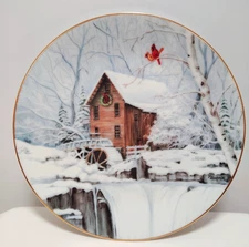 Country Woman Plate 1998 Christmas At Stoneybrook Mill No2809 1st In Series