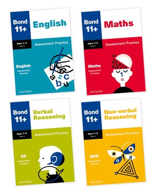 Bond 11+ English 4 Books Set Ages 7-8 Inc Assessment Practice | Oxford Editor