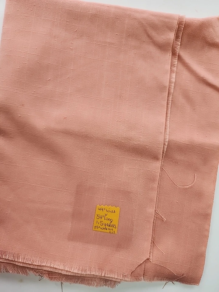Linen Cotton Peachy Blush Pink Sewing Drapery Woven Fabric 44"w X 1.5yd Interior - Image 2 of 4