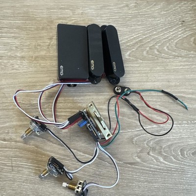 EMG SA / SA / 81 BLACK HSS ACTIVE HUMBUCKER SINGLE COIL PICKUP SET POTS & WIRING