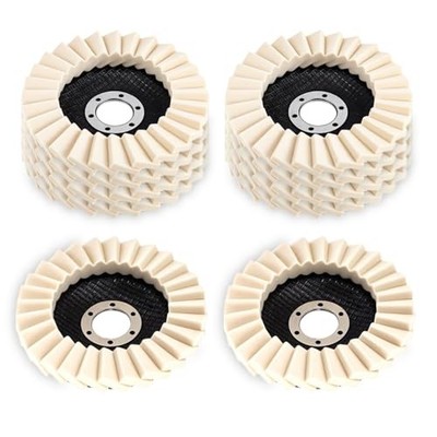 10 Pack Wool Felt Flap Disc Abrasives 4-1/2'' x 7/8'' Thicken Arbor Kit Buffing 