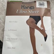 Hanes Ultra Sheer Control Top Sandalfoot Pantyhose Barely There Size C NEW