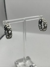 925 Silver Open Heart Shaped Half Hoop Earrings
