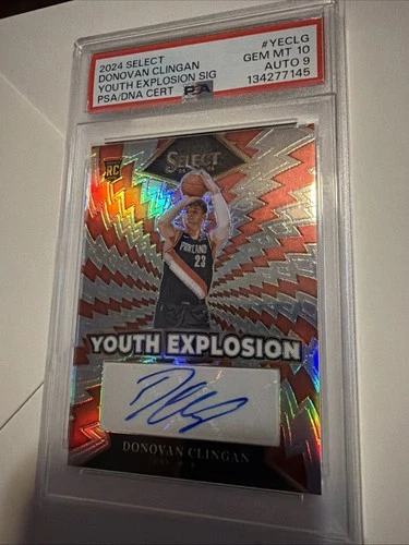 Donovan Clingan 2024-25 Select Youth Explosion Signature Auto #YECLG PSA 10 GEM