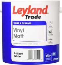 Leyland Trade Vinyl Matt Emulsion Paint - Brilliant White 2.5L 9.97 per litre